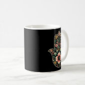 Hamsa Khamsaクール Symbol InフローラアートスタイルChris コーヒーマグカップ (正面右)