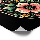 Hamsa Khamsaクール Symbol InフローラアートスタイルChris ポスター (角)