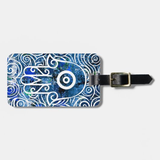 Hamsa Swirls ラゲッジタグ (正面横)