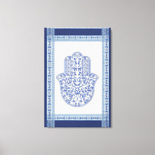 hamsa*tunis*morocco*henna*blue キャンバスプリント