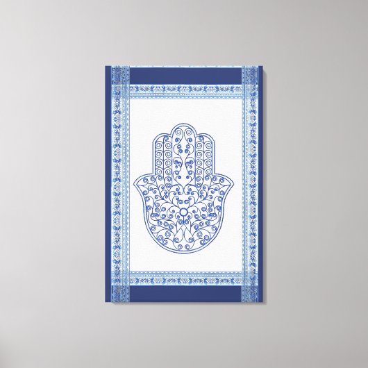 hamsa*tunis*morocco*henna*blue キャンバスプリント (正面)