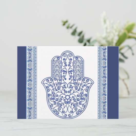 hamsa*tunis*morocco*henna*blue 招待状 (スタンド正面)