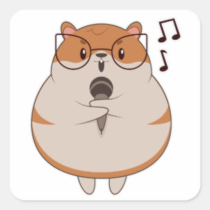Hamster – マイク付き音楽 スクエアシール