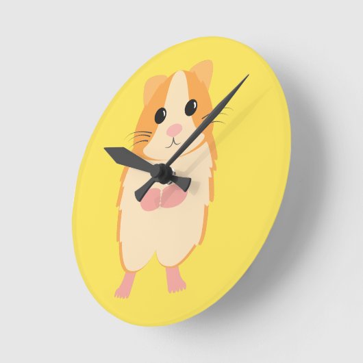 Hamster ラウンド壁時計 (傾斜)