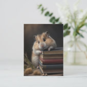 Hamster and books postcard ポストカード (スタンド正面)
