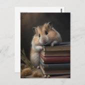 Hamster and books postcard ポストカード (正面/裏面)