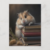 Hamster and books postcard ポストカード (正面)
