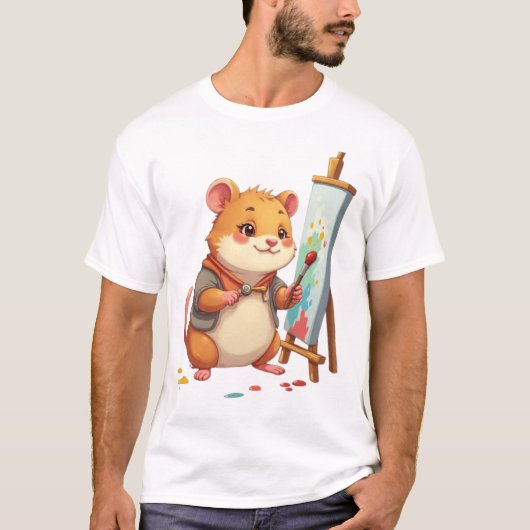 Hamster Artist – Creative TinyFur T-Shirt Tシャツ (正面)