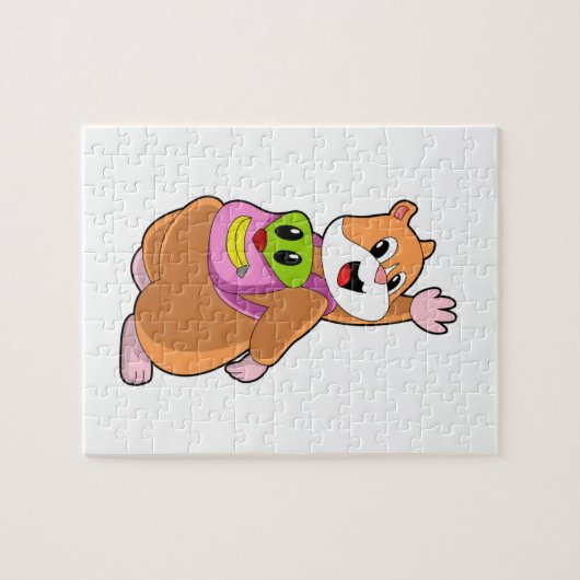 Hamster as Student with Backpack.PNG ジグソーパズル (横)