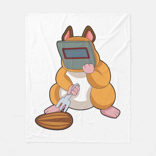 Hamster as Welder.PNG フリースブランケット (正面)