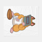 Hamster as Welder.PNG フリースブランケット (正面(横))