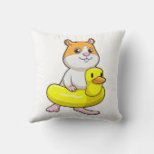 Hamster atビーチとDuck as Swim ring クッション (裏面)