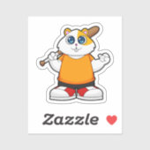 Hamster at Baseball with Baseball bat シール (シート)