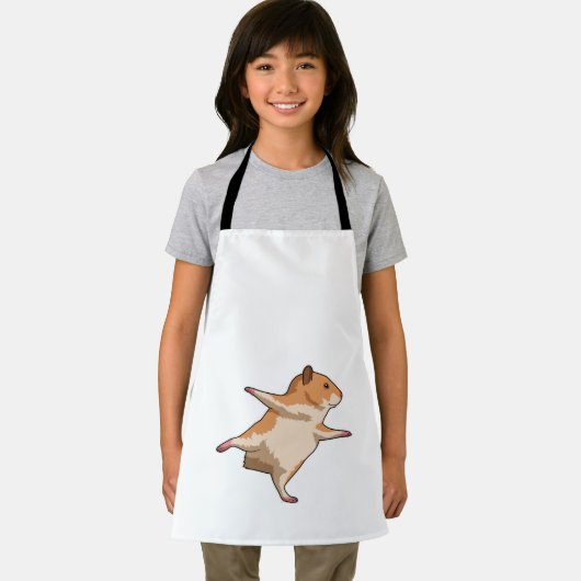 Hamster at Yoga Stretching Legs エプロン (インサイチュ)