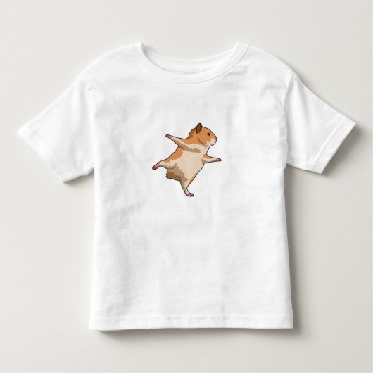 Hamster at Yoga Stretching Legs トドラーTシャツ (正面)