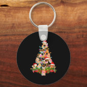 Hamster Christmas Tree Led Funny Hamster Snow Chir キーホルダー (正面)