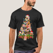 Hamster Christmas Tree Led Funny Hamster Snow Chir Tシャツ (正面)