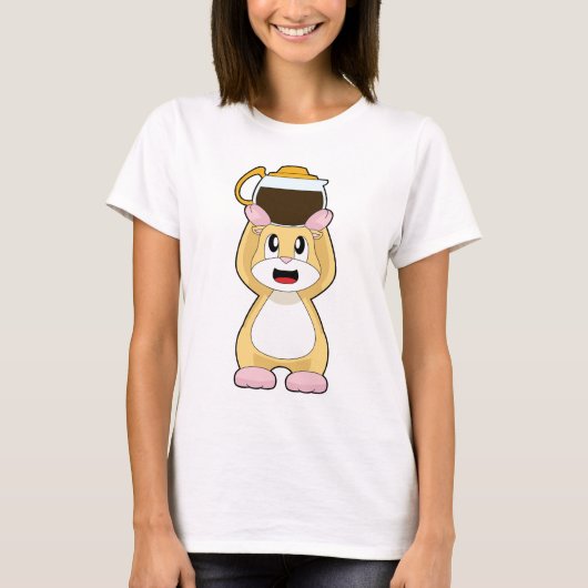 Hamster Coffee Coffee pot Tシャツ (正面)