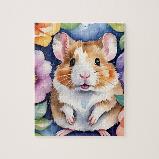 Hamster Family Pet Portrait ジグソーパズル (縦)
