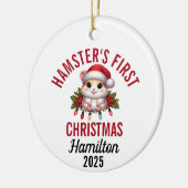 Hamster First Christmas 2025 セラミックオーナメント (左)