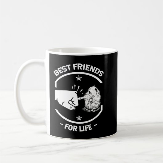 Hamster Guinea Pig Best Friends For Life Cute Hams コーヒーマグカップ (左)
