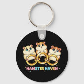 Hamster Haven Cute Ring Design キーホルダー (正面)