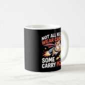 Hamster Hero with Pizza Jetpack – 漫画おもしろい コーヒーマグカップ (正面右)