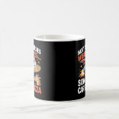 Hamster Hero with Pizza Jetpack – 漫画おもしろい コーヒーマグカップ (中央)