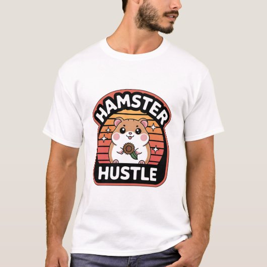 Hamster Hustle Cute Retro Hamster Lover Design Tシャツ (正面)