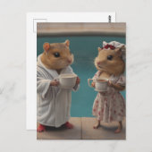 Hamster Morning at the Pool ポストカード (正面/裏面)