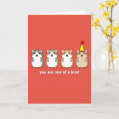 Hamster One Of A Kind Birthday Card カード (黄色い花)