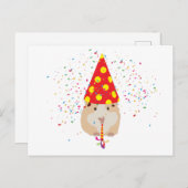 Hamster Partying – 動物のパーティー ポストカード (正面/裏面)
