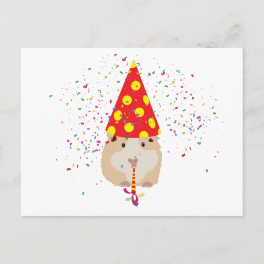 Hamster Partying – 動物のパーティー ポストカード (正面)