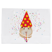 Hamster Partying – 動物のパーティー ラージペーパーバッグ (裏面)