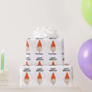 Hamster Partying – 誕生日パーティーの名前で動物 ラッピングペーパー