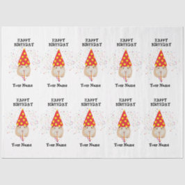 Hamster Partying – 誕生日パーティーの名前で動物 薄葉紙