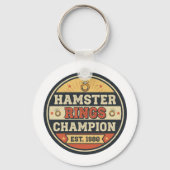 Hamster Rings Champion Retro Badge キーホルダー (正面)
