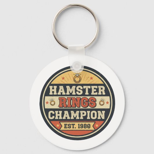 Hamster Rings Champion Retro Badge キーホルダー (裏面)