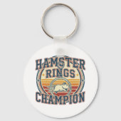 Hamster Rings Champion Retro Design キーホルダー (裏面)