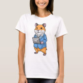 Hamster Secretary Laptop Office Tシャツ (正面)