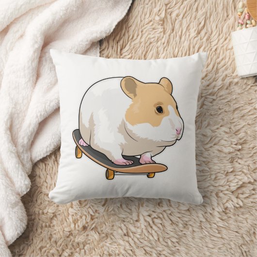 Hamster Skater Skateboard クッション (ブランケット)