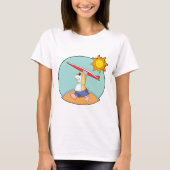 Hamster Surfing Surfboard Summer Tシャツ (正面)