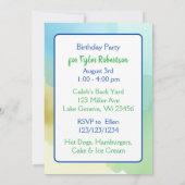 Hamster Themed Boy's Birthday Party 招待状 (裏面)