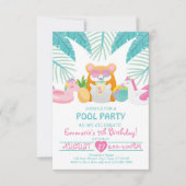 Hamster Tropical Pool Party Invitation 招待状 (正面)