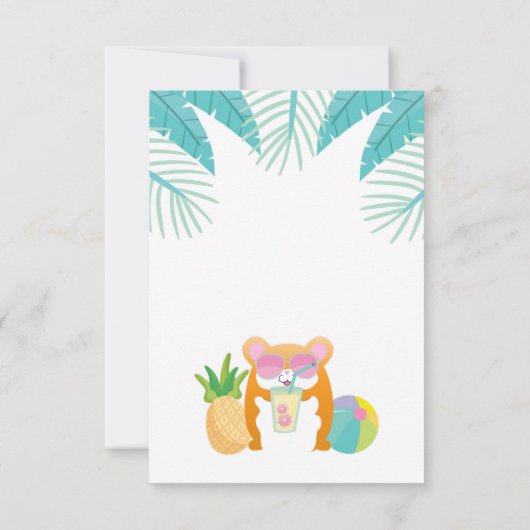 Hamster Tropical Pool Party Invitation 招待状 (裏面)