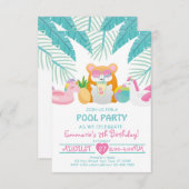 Hamster Tropical Pool Party Invitation 招待状 (正面/裏面)