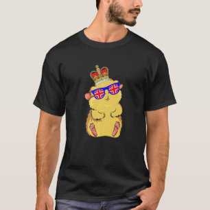 Hamster Wearing Sunglasses And Crown England UK Fl Tシャツ