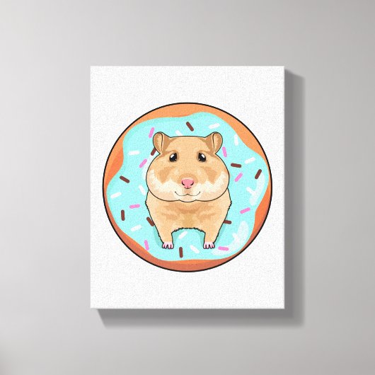 Hamster with Donut キャンバスプリント (正面)
