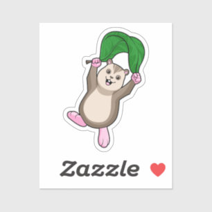 Hamster with Parachute シール