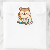 Hamster Writing in a Journal ラウンドシール (バッグ)